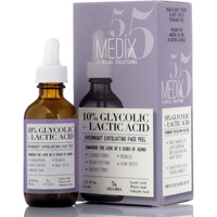 Medix 5.5 10% Glycolic Acid Face Peel Exfoliating Serum With Lactic Acid + Salicylic Acid, Gentle Skin Care Exfoliate Facial Peel Treatment Targets Fine Lines, Wrinkles, Large Pores |1.75 Fl Oz