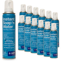 Basf Instant Soap 'N Water, Foaming Hand Cleanser, Ready To Use No Rinse Subtle Scent Skin Cleaner, On The Go, Home, Work, Travel, Up To 100 Washes, (12) 9 Oz