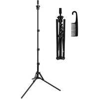 Aofadaning Mannequin Head Stand,Adjustable Wig Stand Tripod Height Adjustment(20-60Inch) Reinforced Metal Mannequin Stand For Cosmetology Hairdressing Training With Free One Wide Tooth Comb