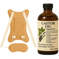 Castor Oil Pack Wrap Organic - Castor Oil Pack Kit Belly Button Cotton For Stomach Liver Detox Neck Abdomen Waist - Organic Cold Pressed Unrefined