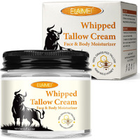 Qwsyaay Beef Tallow For Skin, Tallow Face Moisturizer, Tallow And Honey Balm, Grass-Fed Whipped Beef Tallow And Honey Cream, Deeply Moisturizing For Face & Body, Suitable For Dry & Aging Skin,2.1 Oz