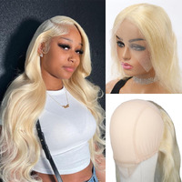 Einbeauty Pre-Sewn 13X4 Frontal Hd Lace With Elastic Cap - Body Wave Human Hair Frontal With Baby Hair, Bleach & Dye Friendly, Beginner Friendly 18 Inch 613 Blonde