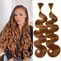 Body Wave Braiding Hair For Boho Braids Bohemian 20 Inch Body Wave Curly Bulk For Braiding No Weft 2 Bundles 150G #30