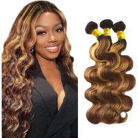 Highlight Bundles P4/27 Body Wave Bundle Honey Blonde Bundle Human Hair Brazilian Virgin Hair 3 Bundles 28 30 32 Inch Ombre Human Hair Extensions