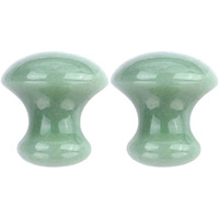 Uonlytech Ice Roller 2Pcs Facial Tools, Green Jade Quartz Massage Rollers Stones Scraping Massage Tool For Women Home Spa