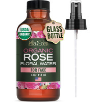 Ella & Eden Organic Rose Water Spray For Face, Hair 4 Fl Oz | Usda Certified 100% Pure Steam Distilled Hexane-Free | Hydrating, Refreshing Facial Mist For All Skin Types