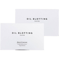 Oil Blotting Paper 100 Sheets,Pack Of 2 - Natural Black Charcoal Facial Tissues With Premium Washi Japanese Paper, Portable Easy Dispensing, Made In Japan, Skin-Care & Makeup Essential Black