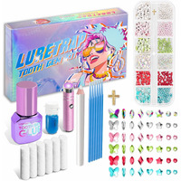 Plainfylora 40 Pieces Brilliant Crystal Tooth Gem Kit For Diy Sparkling Smile Jewelry Making Kits
