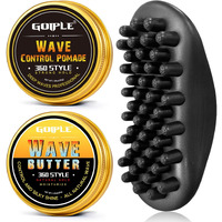 Wave Pomade Hair Twist Sponge Brush Twist Styler For Black Men, Washable Afro Curl Sponge Racket For Barbers & Daily Use, Ideal For Curly, Rubber Large Tooth Brush Hair Pomade Styling Set