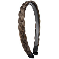 Oplira Braided Headband With Teeth Braids Hairband With Tooth Synthetic Hair Band Plaited Hairband For Women (Black Brown-0.6 Inches)