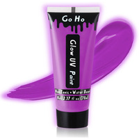Go Ho Neon Purple Body Paint Washable(2.37Oz,70Ml),Under Uv Blacklight Neon Face Paint,Water Based Neon Fluorescent Purple Face Paint For Adults Children Sfx Cosplay Costumes Halloween Makeup