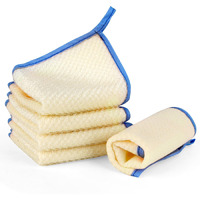 5 Pack Exfoliating Washcloth For Showering,Loofah Exfoliating Body,Face Wash Scrubber Exfoliatorscrubber,Scrubbers For Use In Shower,Wash Rags For Body,Blue Frame Exfoliating Towel