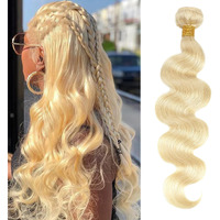 Dmkeep 613 Bundles Human Hair 28 Inch - 12A Blonde Body Wave Bundles 100% Unprocessed Brazilian Virgin Hair Single Bundle 100G Quick Weave Real Human Hair Extensions