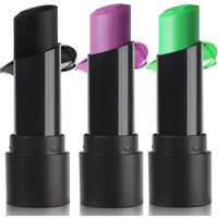 Meicoly 3Pcs Black Purple Lime Green Face Body Paint Stick Set,Face Paint For Halloween Cosplay Frankenstein,Ghost,Zombie Sfx Character Makeup,Eye Black Stick Kit