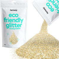 Hemway Biodegradable Glitter Eco Friendly - 100G/3.5Oz Bio Cosmetic Safe Sparkle Vegan For Face Eyeshadow Body Hair Festival Makeup Craft - Fine (1/64"" 0.015"" 0.4Mm) - Champagne Gold