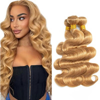#27 Blonde Bundles Human Hair Body Wave Bundles 18 20 22 Inch Unprocessed Brazilian Virgin Hair Weave 3 Bundles 50 Grams Per Bundle Honey Blonde Human Hair Extensions