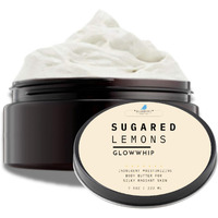 Bluebyrd Sugared Lemons Glowwhip Body Cream | Gentle Whipped Body Butter - Nourishing, Moisturizing & Energizing Radiant Skin | Moisturizing 8Oz Jar