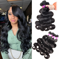 12A Human Hair Bundles 400G Body Wave Bundles Human Hair Extensions 24 24 26 26 Inch Brazilian Virgin Body Wave 4 Pieces Deals Unprocessed Brazilian Quick Weave Extensions Natural Black