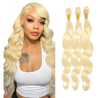 Niciitysi Color 613 Bundles Human Hair Blonde Body Wave Bundles 18 20 22 Inch Double Weft Brazilian Hair Extensions Soft And Silky For Women
