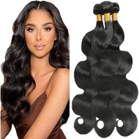 20 22 24 Inch Body Wave Bundles Human Hair Body Human Hair Bundles Unprocessed Brazilian Virgin Hair Extensions For Black Women Natural Black Color