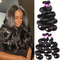 12A Human Hair Bundles 300G Body Wave Bundles Human Hair Extensions 20 22 22 Inch Brazilian Virgin Body Wave 3 Pieces Deals Unprocessed Brazilian Quick Weave Extensions Natural Black