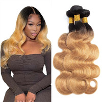 10 12 14 Inch Ombre Human Hair Bundles 1B27 Honey Blonde Bunldes Body Wave Bundles Human Hair Wet And Wavy Hair Real Unprocessed Virgin Weave Hair