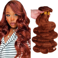 #33 Copper Red Bundles Human Hair Body Wave 3 Bundles 14 16 18 Inch Unprocessed Brazilian Virgin Remy Reddish Brown Body Wave Bundle Human Hair Extensions