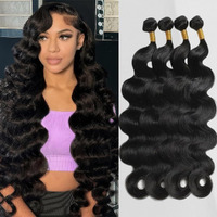 Body Wave Bundles Human Hair 22 24 26 28Inch 100% Human Hair Quick Weave Bundles Human Hair For Women Natural Black