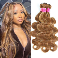 Human Hair Highlight Body Wave Bundles 100% Unprocessed Brazilian Virgin Hair Honey Blonde Highlight Human Hair Bundles