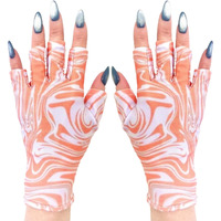 Maniglovz - The Original Upf 50+ Uv Light Protective Nail Gloves | Gel Manicure Gloves And Anti Uv Fingerless Gloves For Women | Can Be Used As Sun Protection Gloves For Driving | Tangerine Twirl