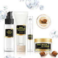 Snail Mucin Skin Care Set For Women, 4 Pcs Advanced Snail Mucin Routine Kit For Girls, Skin Care Gift Set With Face Cleanser, Serum, Face Cream, Eye Cream, Moisturizing, Repairing, Anti Aging.