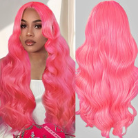 Aay 26 Inch Pink Human Hair Wig 13X4 Lace Front Wigs Human Hair 200 Density Body Wave Human Hair Wig Pre Plucked With Baby Hair Glueless Frontal Wigs Human Hair