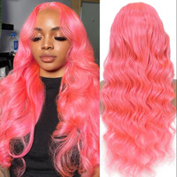 Shciyair Pink Wig Human Hair 13X4 Body Wave Hd Lace Front Wigs Human Hair Pre Plucked 200 Density Hd Lace Frontal Wigs Human Hair Glueless Wigs For Women 24 Inch