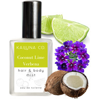Kailuna Co. Coconut Lime Verbena Natural Hair & Body Mist Spray, Pure Essential And Fragrance Oils, Alcohol-Free, Handmade In California, 0.5Fl Oz