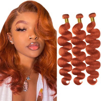 Ginger Bundle 350 Body Wave Human Hair Bundles 8A Grade Ginger Orange Human Hair 3 Bundles 12 14 16 Inch 350 Orange Body Wave Bundle Hair Weave