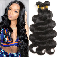 Heiowuio Body Wave Brazilian Remy Human Hair Bundles Weaves For Women Natural Black Color Hair Extensions Grade 8A Real Unprocessed Virgin Hair 20 22 24 Inch
