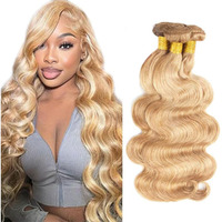 26 28 30 Inch P27/613 Bundles Human Hair Blonde Body Wave Bundles Brazilian Virgin Remy Hair Extensions Double Weft Honey Blonde Bundle P27/613 Body Wave Bundle