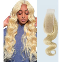 Closure 2X6 Human Hair Hd 613 Lace Closure Deep Middle Part Brazilian 100% Unprocessed Virgin Hair Body Wave With Baby Hair Wet And Wavy Closure 16 Inch