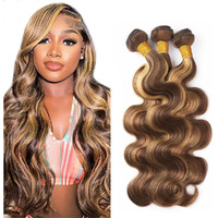 P4/27 Honey Blonde Bundles Human Hair Body Wave Bundles 20 22 24 Inch Unprocessed Brazilian Virgin Remy Hair 3 Bundle Brown Body Wave Bundle Human Hair Extensions