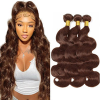 #4 Brown Bundles Human Hair Body Wave Human Hair Bundles 28 30 32 Inch Brazilian Hair 3 Bundle Chocolate Unprocessed Virgin Remy Hair Extensions 50 Gram Per Bundle