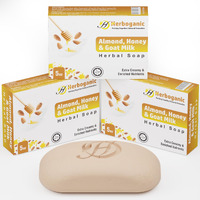 Herboganic Goat Milk Almond And Honey Herbal Soap | Pack Of 3 Of 5Oz Soap Bar | Natural Bar Soap For Face And Body | Hydrating And Nourishing | Suitable For Men And Women