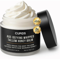Cupids Tallow And Honey Balm For Face - Grass Fed Beef Tallow Moisturizer With Raw Manuka Honey, Olive Oil, Beeswax & Vitamin E - Nourishing Balm For Skin Hydration