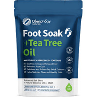 Olenphogy Tea Tree Oil Foot Soak With Epsom Salt - For Stinky Feet, Softens Callus, Cracked Heel Care, Toenail Repair - Epsom Salts For Soaking For Pain, Pedicure Foot Spa For Women, Men, 16Oz