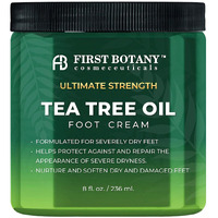 First Botany, Athletes Foot Cream With Tea Tree Oil, Aloe & Spearmint - Hydrates, Softens & Conditions Dry Cracked Feet, Heel And Calluses- Helps Soothe Irritated Skin - 8 Oz