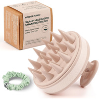 Silicone Scalp Scrubber For Dandruff - Serum, Balm, & Hair Oil Applicator - Scalp Massager Hair Growth For Men, Women - Shampoo Massager Brush Or Head Scratcher - Alternative To Shower Comb - Beige