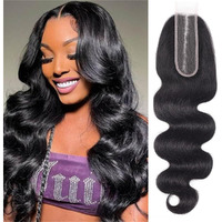 Selina Lace Closure 10 Inch Brazilian Body Wave Closure Free Part 2X6 Lace Closure Unprocessed Human Hair Natural Black Color Virgin Human Hair (2X6 Body, 10Body)
