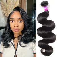 12A Human Hair Bundles 100G Body Wave Bundles Human Hair Extensions 14 Inch Brazilian Virgin Body Wave 1 Piece Deal Unprocessed Brazilian Quick Weave Extensions Natural Black