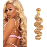 P27/613 Highlight Blonde Bundles Human Hair Body Wave Bundles 32 Inch 1 Bundle Unprocessed Brazilian Virgin Hair Blonde Body Wave Human Hair Extensions