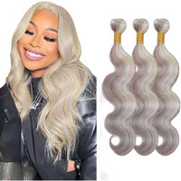 26 28 30 Inch 613 Bundle Grey/613 Body Wave Bundles Silver Body Wave Bundle Grey Mixed 613 Hair 3 Bundles Grey Human Hair Extensions