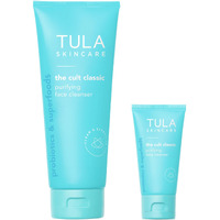 Tula Skin Care Cult Classic Purifying Face Cleanser, Full And Travel Size Duo - Gentle And Effective Face Wash, Makeup Remover, Nourishing And Hydrating, Set Of 2